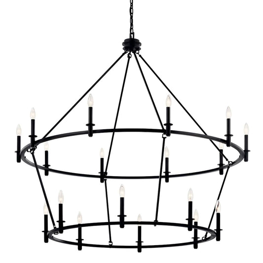 Carrick 18 Light 55" Wide Taper Candle Ring Chandelier