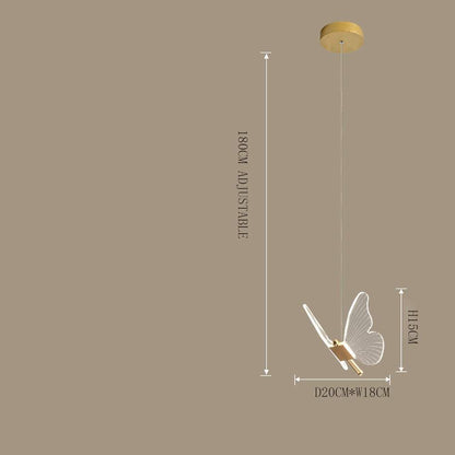 Butterflies Shaped LED Nordic Pendant Light Hanging Lamp Island Lights