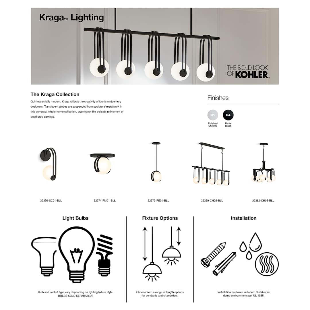 Kraga 5 Light 45" Wide Linear Chandelier