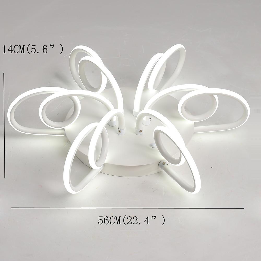 Modern Chrysanthemum Flower Shaped Metal Silica Gel Flush Mount Ceiling Light for Bedroom