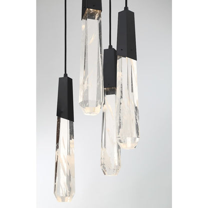 Drifting Droplets 7 Light 20" Wide LED Crystal Multi Light Pendant with Rock Crystallite