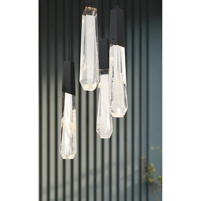 Drifting Droplets 7 Light 20" Wide LED Crystal Multi Light Pendant with Rock Crystallite