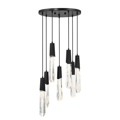 Drifting Droplets 7 Light 20" Wide LED Crystal Multi Light Pendant with Rock Crystallite