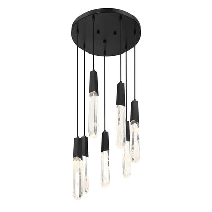 Drifting Droplets 7 Light 20" Wide LED Crystal Multi Light Pendant with Rock Crystallite
