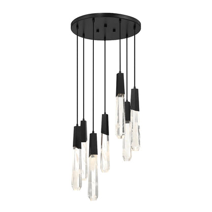 Drifting Droplets 7 Light 20" Wide LED Crystal Multi Light Pendant with Rock Crystallite