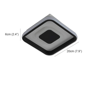 Dual Square LED Black Modern Ceiling Lights Flush Mount Lighting
