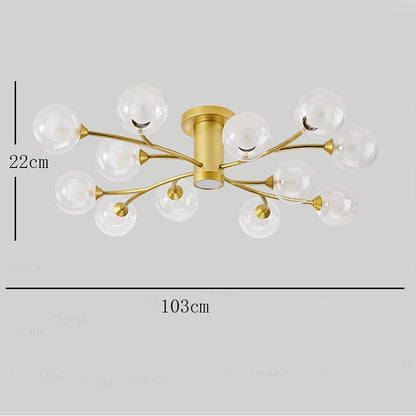 Globe Metal Glass Industrial LED Flush Mount Ceiling Lights for Bedroom