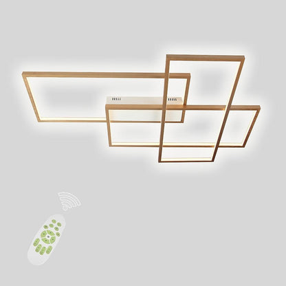 Rectangular Hybrid Modern Flush Mount Ceiling Light With 1 Central LED Light