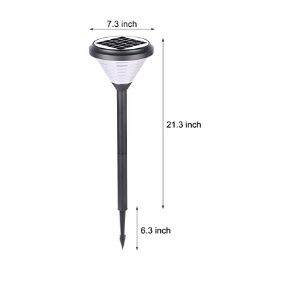 27.6-Inch H Black LED Solar Pathway Landscape Lights
