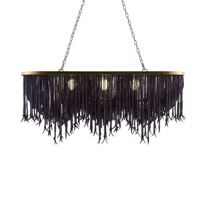 Baja 6-Light Linear Chandelier in Dark Gray Wash