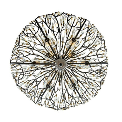 Bask 9-Light Pendant in Matte Black with French Gold