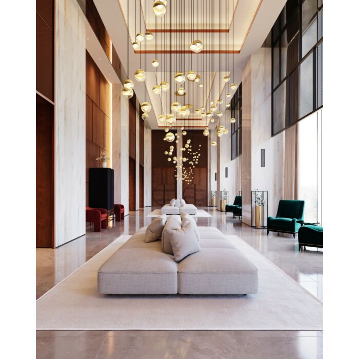 Grapes 24-Light LED Pendant in Brass Finish