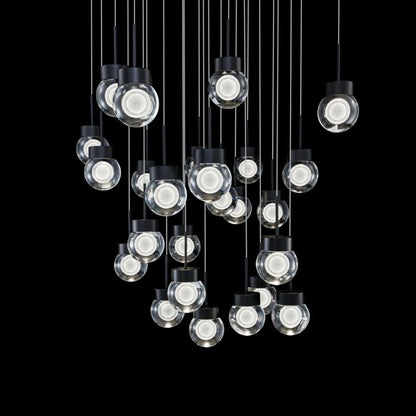 Double Bubble 25-Light LED Pendant in Black