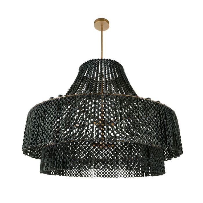 Hannie 8-Light Chandelier in Gray Wash with Antique Brass