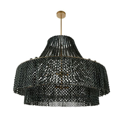 Hannie 8-Light Chandelier in Gray Wash with Antique Brass