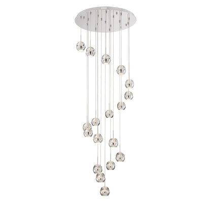 Draplin 18 Light 26" Wide LED Multi Light Pendant with Crystal Accents