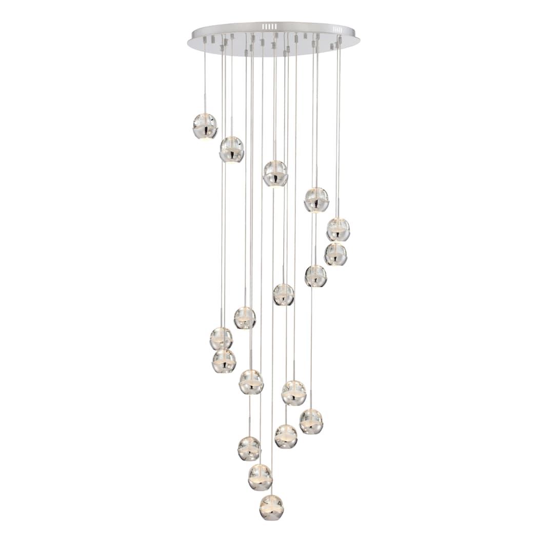 Draplin 18 Light 26" Wide LED Multi Light Pendant with Crystal Accents