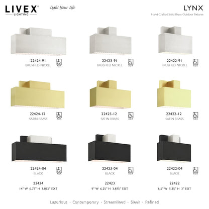 Lynx 2 Light 7" Tall Outdoor Wall Sconce