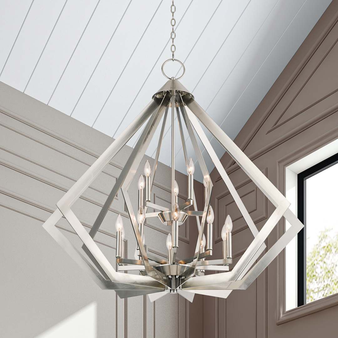 Prism 15 Light 42" Wide Taper Candle Chandelier