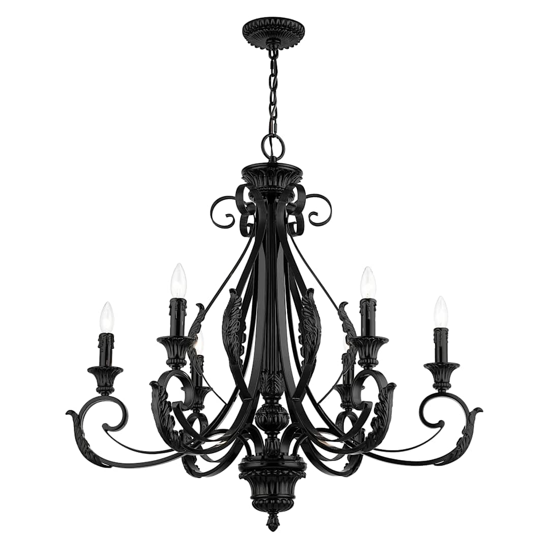 Valencia 6 Light 35" Wide Taper Candle Style Chandelier