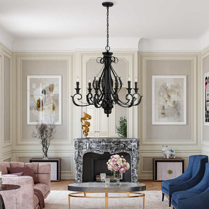 Valencia 6 Light 35" Wide Taper Candle Style Chandelier