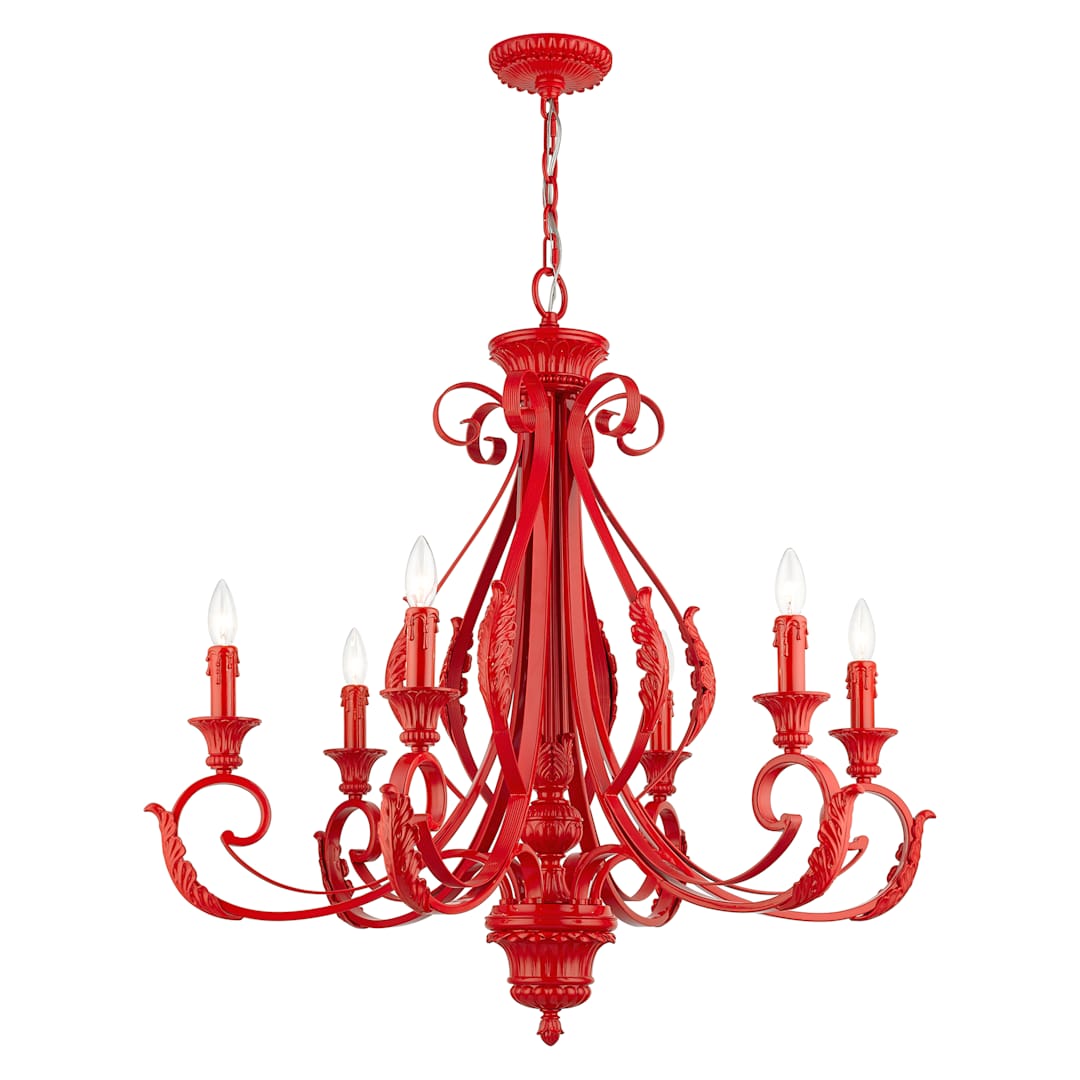 Valencia 6 Light 35" Wide Taper Candle Style Chandelier
