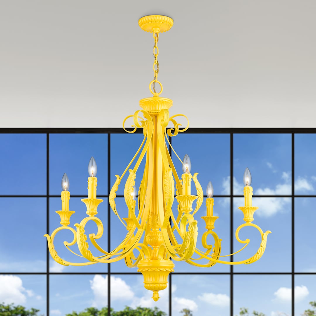 Valencia 6 Light 35" Wide Taper Candle Style Chandelier