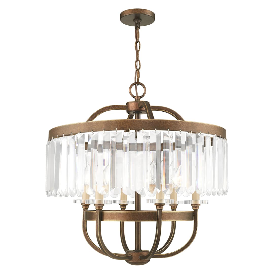 Ashton 6 Light 24" Wide Chandelier with Clear Crystal Diffusers and Accents