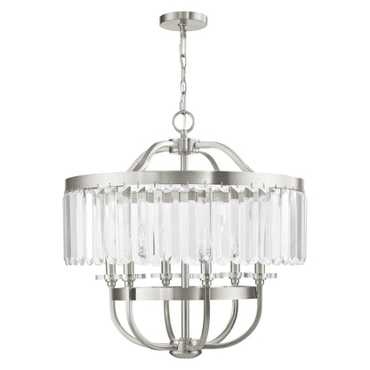 Ashton 6 Light 24" Wide Chandelier with Clear Crystal Diffusers and Accents