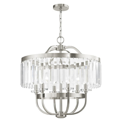 Ashton 6 Light 24" Wide Chandelier with Clear Crystal Diffusers and Accents