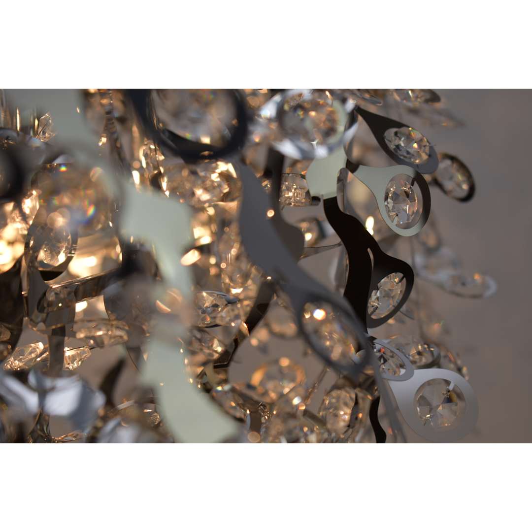 Comet 21 Light 50" Beveled Crystal Glass Pendant