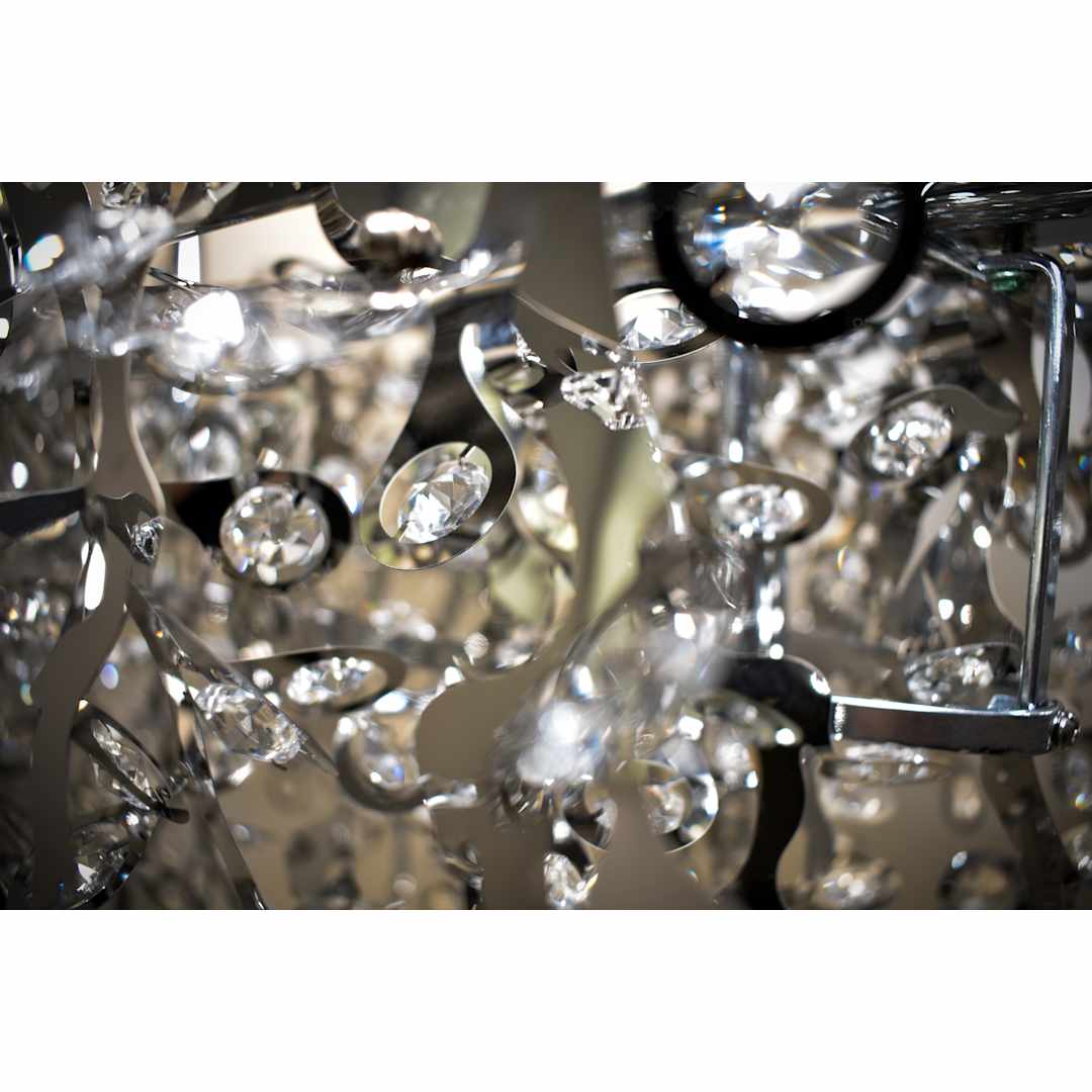 Comet 21 Light 50" Beveled Crystal Glass Pendant