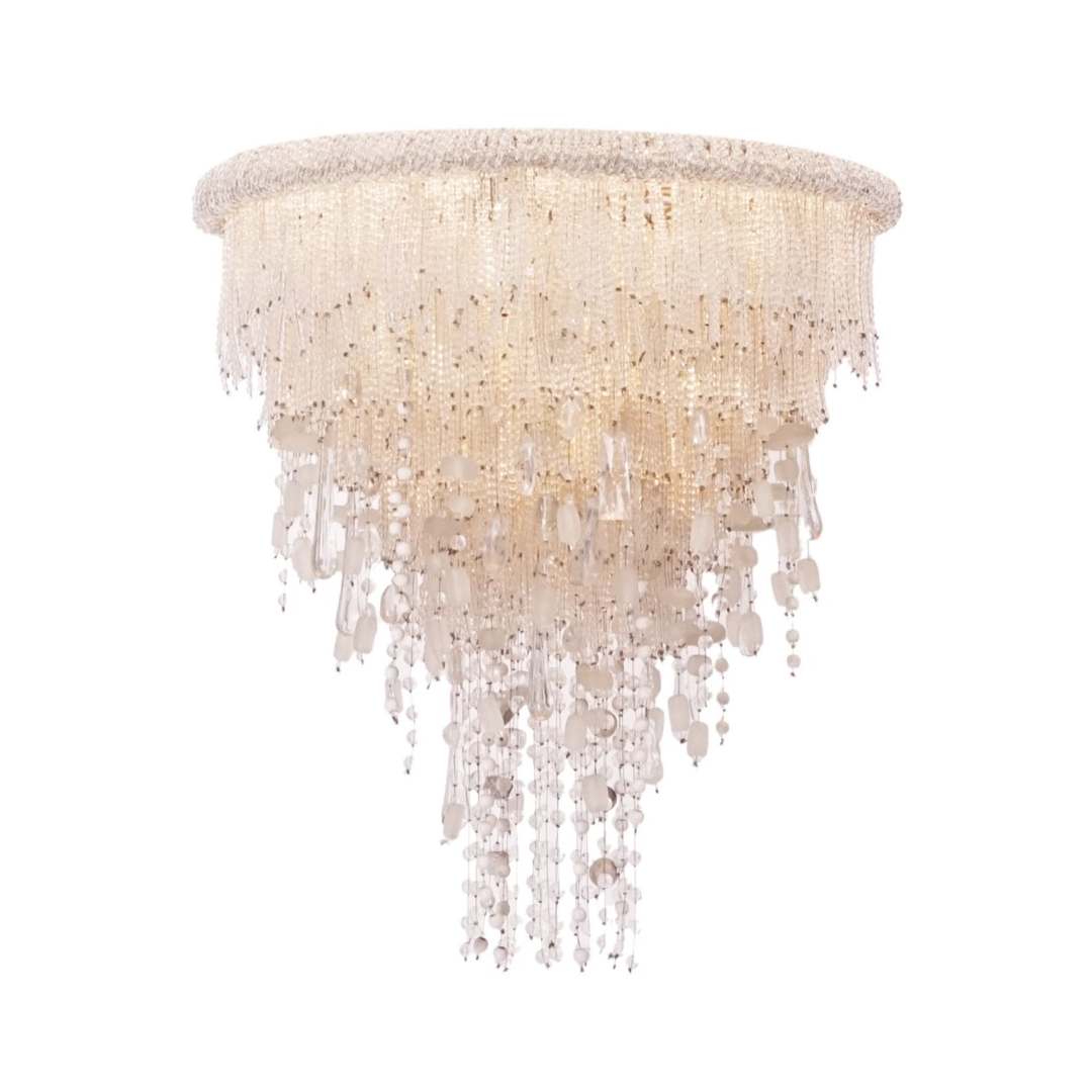 Crystal Reign 6 Light 30" Wide Flush Mount Waterfall Ceiling Fixture