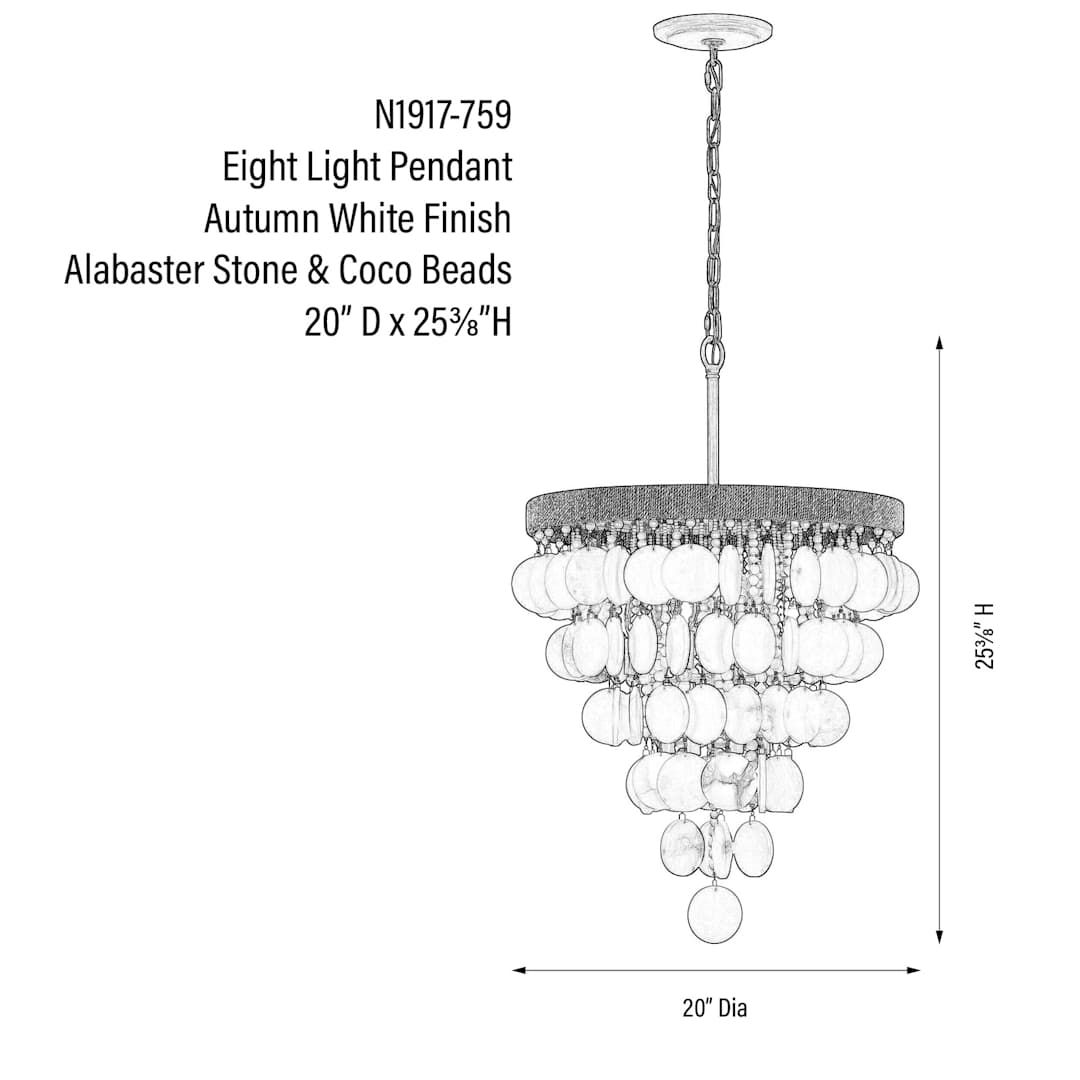 Aurelias Cove 8 Light 20" Wide Pendant