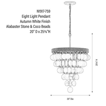 Aurelias Cove 8 Light 20" Wide Pendant