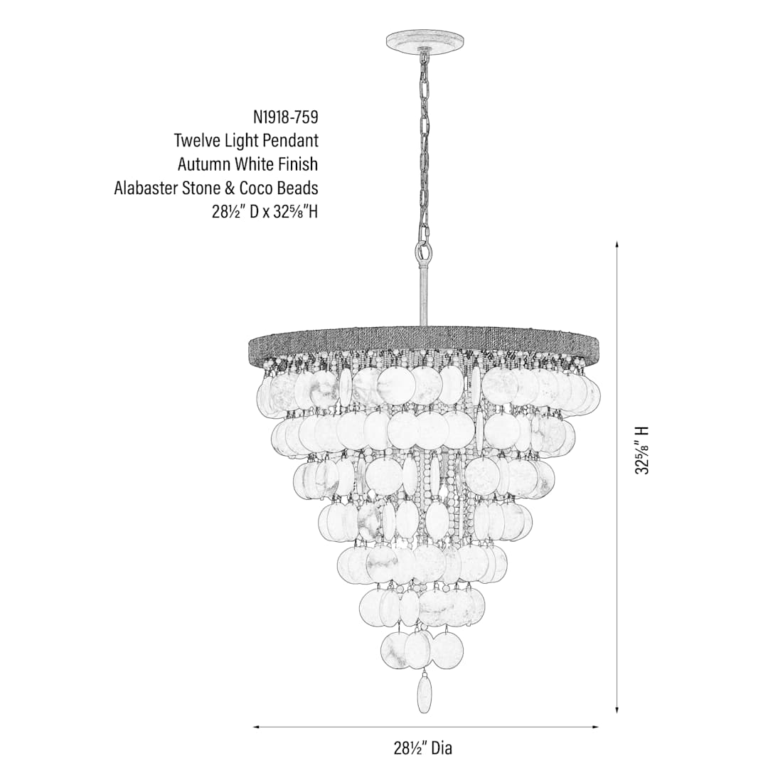 Aurelias Cove 12 Light 29" Wide Pendant