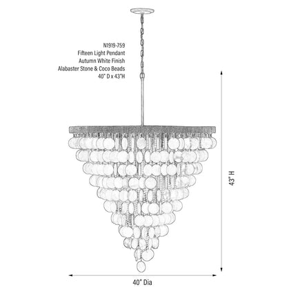 Aurelias Cove 15 Light 40" Wide Pendant