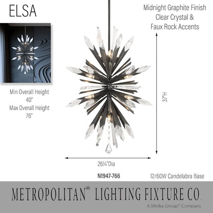 Elsa 12 Light 26" Wide Crystal Pendant