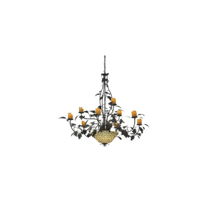 Diamond and Jewel 9 Light 63" Wide Pillar Candle Style Chandelier