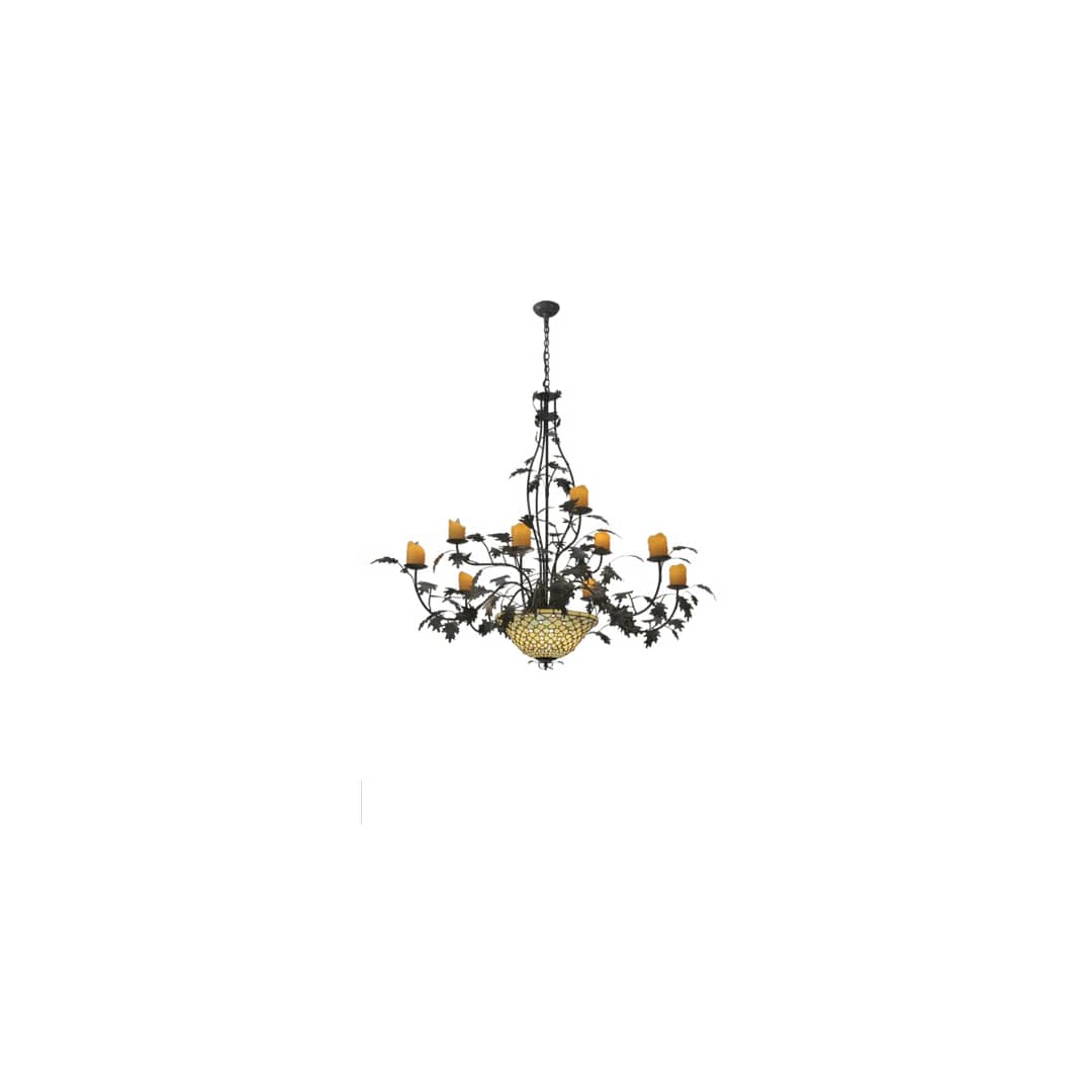 Diamond and Jewel 9 Light 63" Wide Pillar Candle Style Chandelier