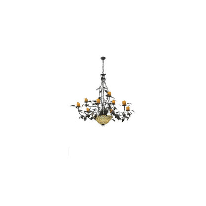 Diamond and Jewel 9 Light 63" Wide Pillar Candle Style Chandelier