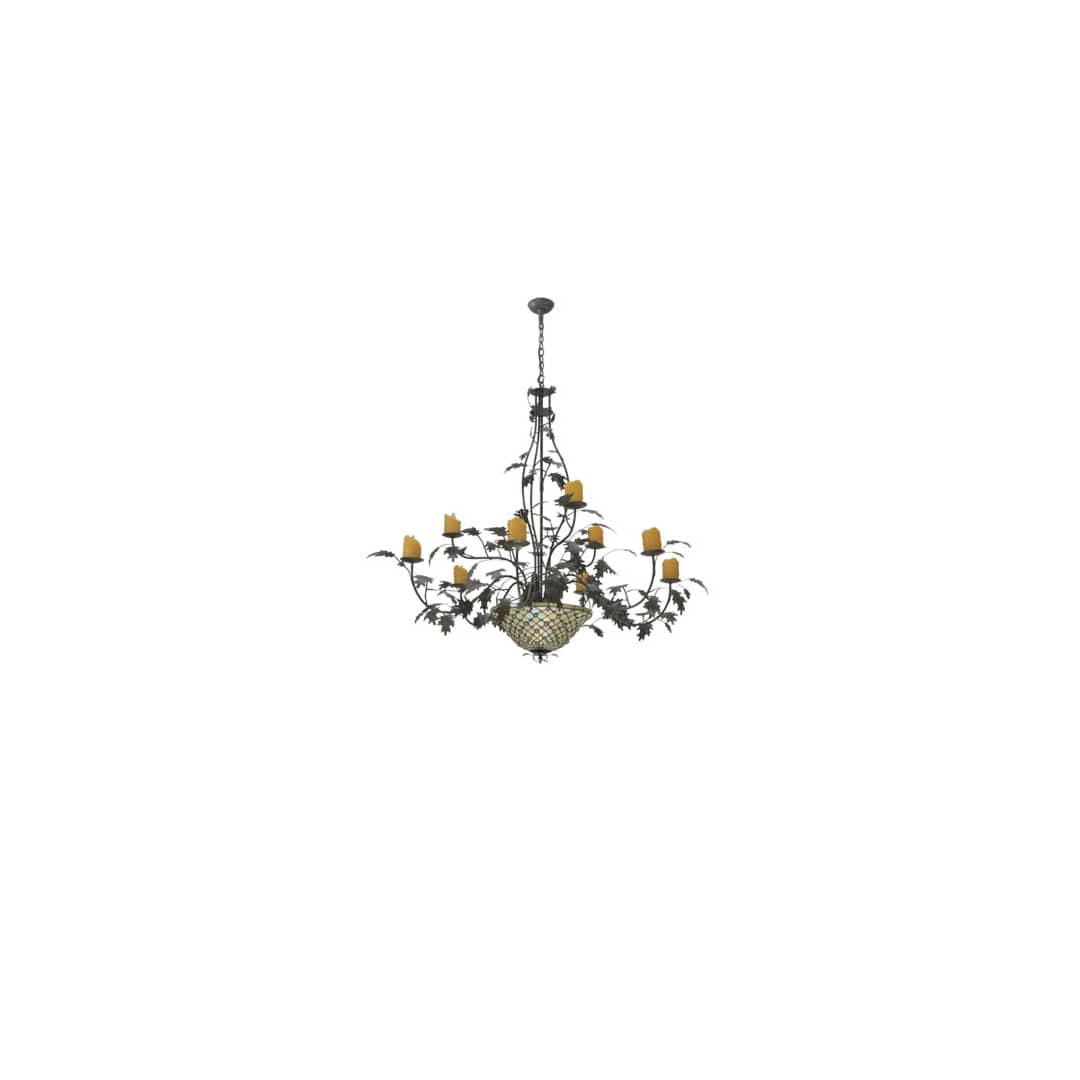 Diamond and Jewel 9 Light 63" Wide Pillar Candle Style Chandelier