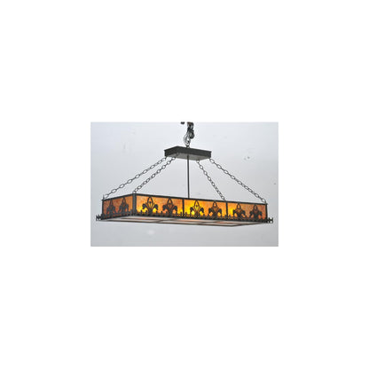 Fleur-de-lis 6 Light 18" Wide Suspension Linear Pendant