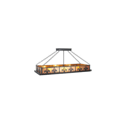 Fleur-de-lis 6 Light 18" Wide Suspension Linear Pendant