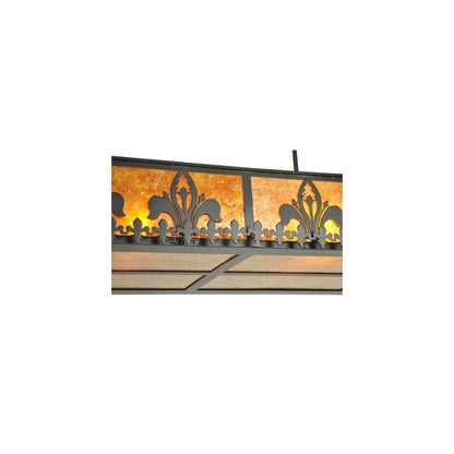 Fleur-de-lis 6 Light 18" Wide Suspension Linear Pendant