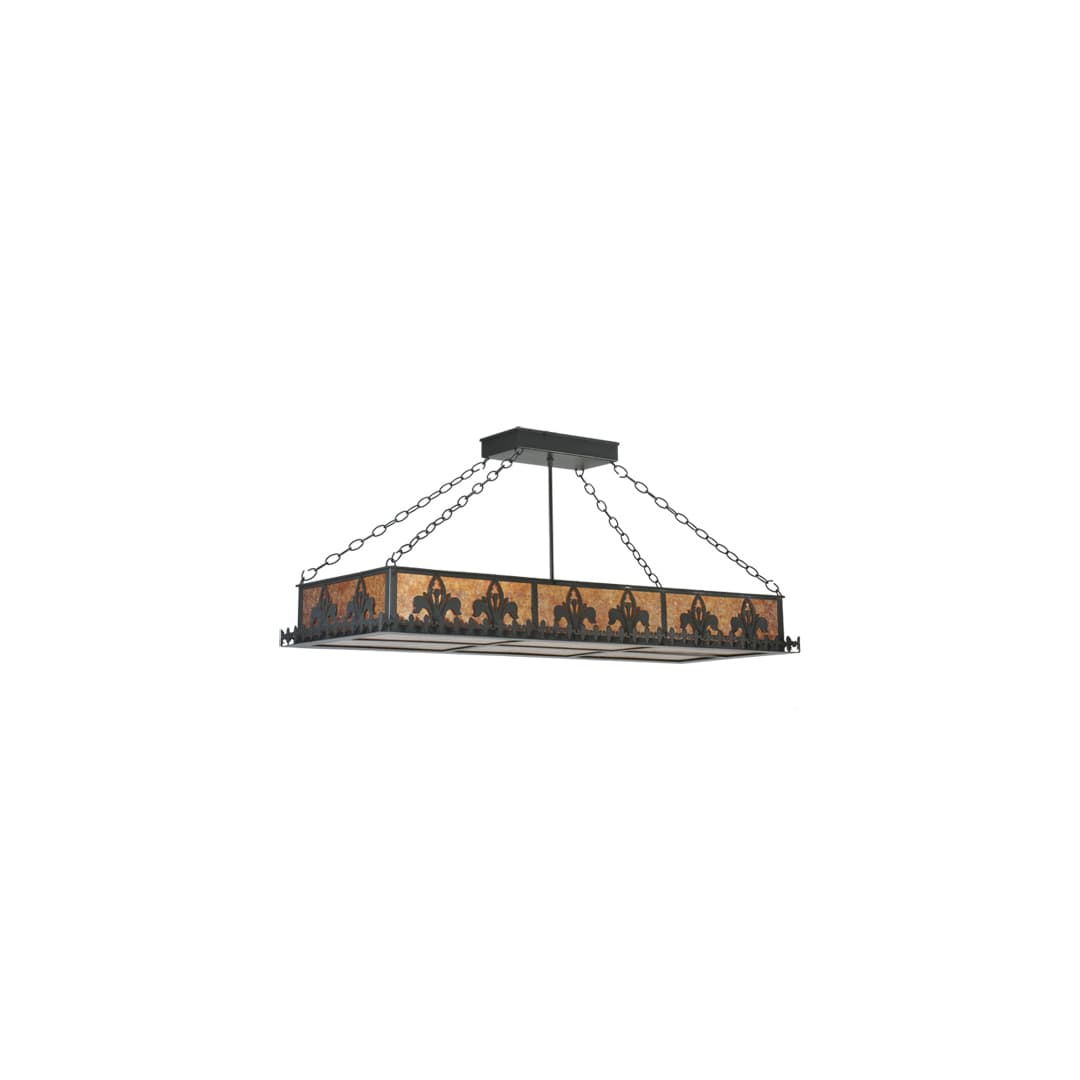 Fleur-de-lis 6 Light 18" Wide Suspension Linear Pendant