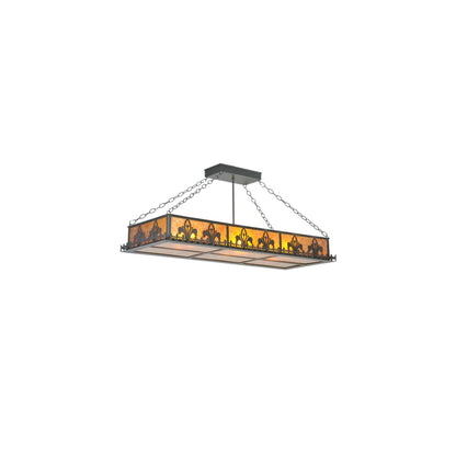 Fleur-de-lis 6 Light 18" Wide Suspension Linear Pendant