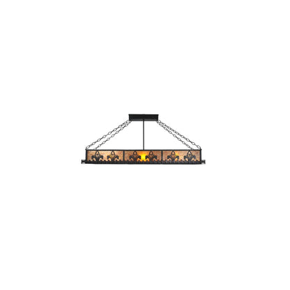 Fleur-de-lis 6 Light 18" Wide Suspension Linear Pendant