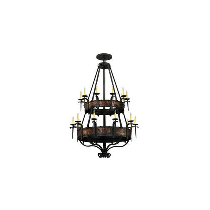 Costello 20 Light 48" Wide Taper Candle Style Chandelier - Wrought Iron Finish