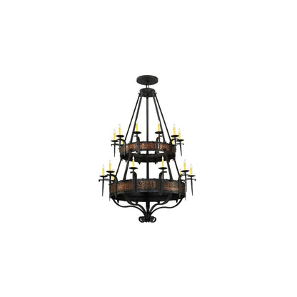 Costello 20 Light 48" Wide Taper Candle Style Chandelier - Wrought Iron Finish